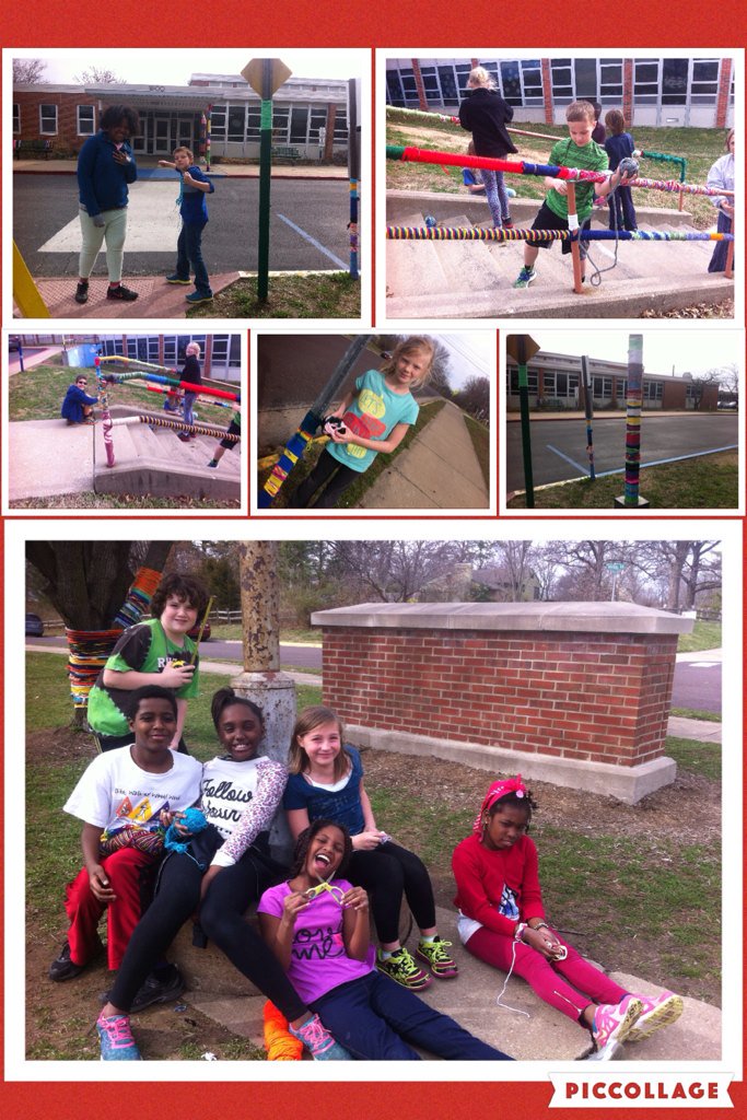 Sometimes on Fridays we go crazy! #rusheroes16 #happyschool  #yarnbomb