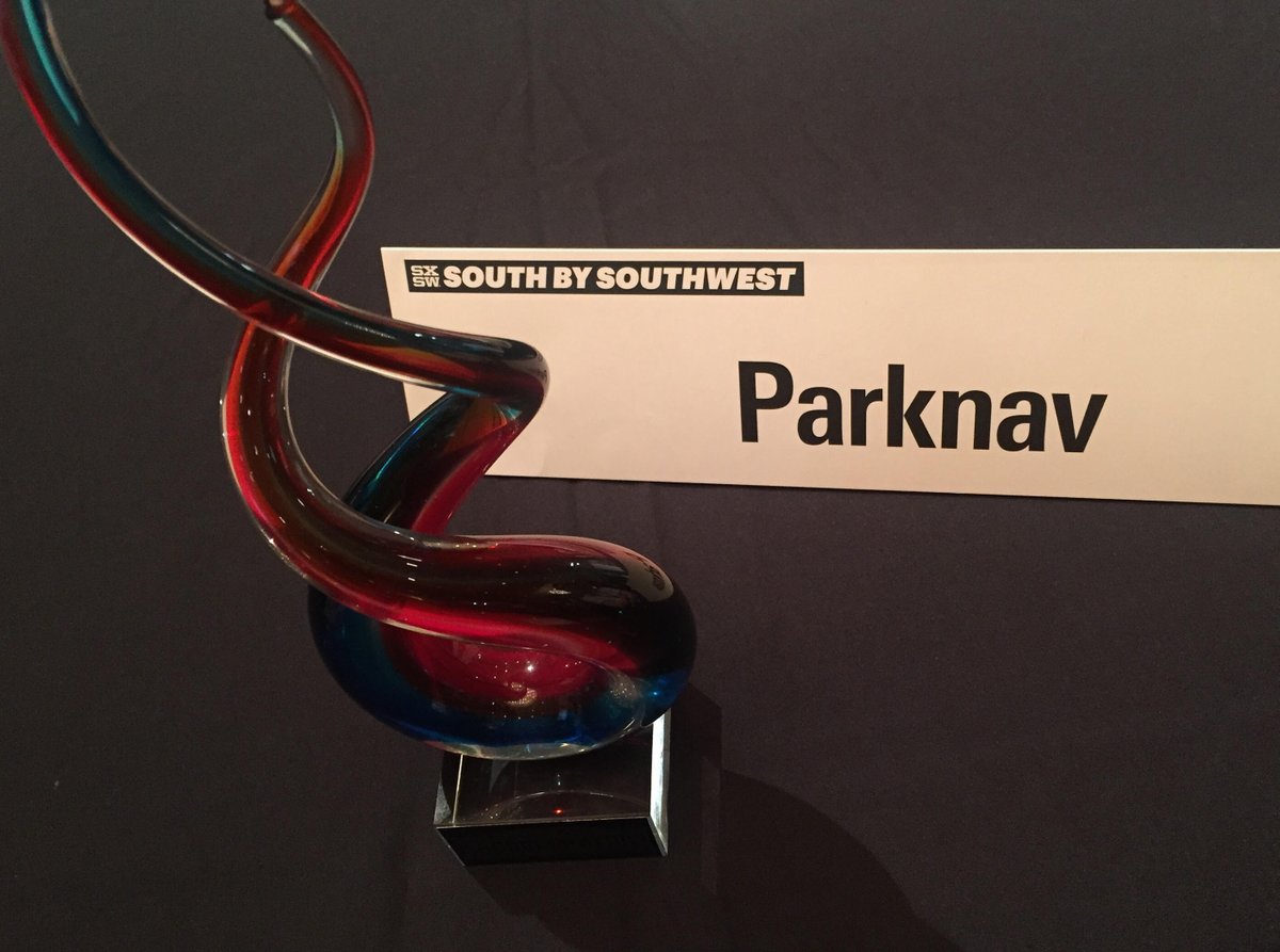 Parknav's tweet photo. VERY honored to place 1st in #SXSW Accelerator's Smart Data and Enterprise Category! #SXSWAccel #AI #SXSW2016 #IoT https://t.co/0LJ5pQwBdN