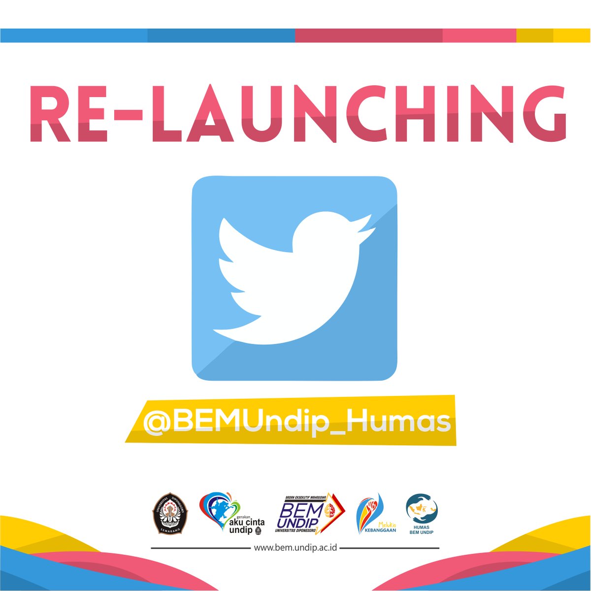 BEMUndip_Humas's tweet photo. Selamat Pagi!
Hari Senin ini adalah Re-Launching twitter Humas BEM Undip 2016 :3 https://t.co/y1Q4ZMF6Fm
