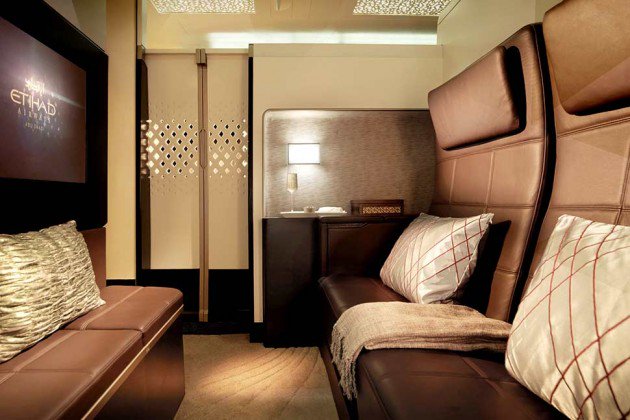 While America's airlines introduce basic economy, Etihad introudces the three room suite.Flat World?
