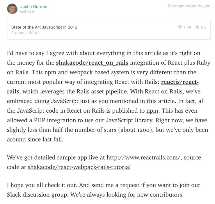 railsonmaui's tweet image. Of course I ❤️ the article “State of Art JavaScript 2016” by Ward (> 1.4 ❤️)
medium.com/@railsonmaui/i… #ReactOnRails 💯