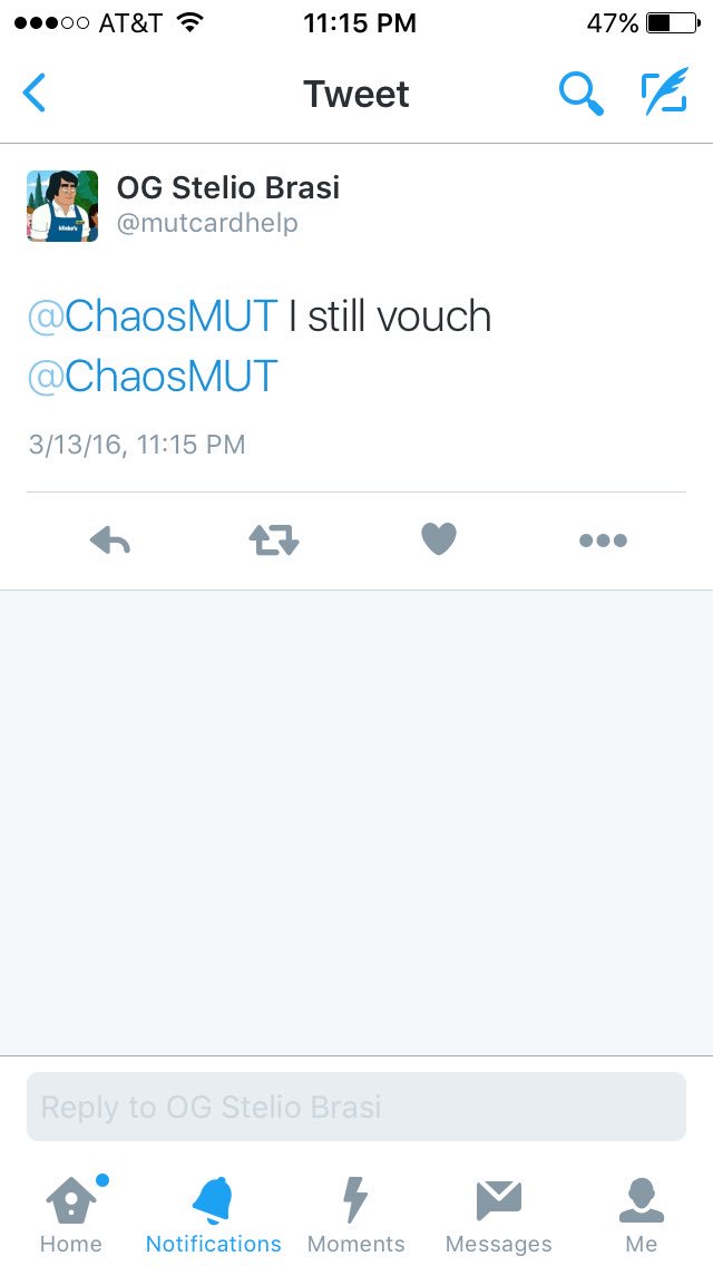 ChaosMUT's tweet photo. Proof @mutcardhelp vouches for me https://t.co/tcj0l8qIBw