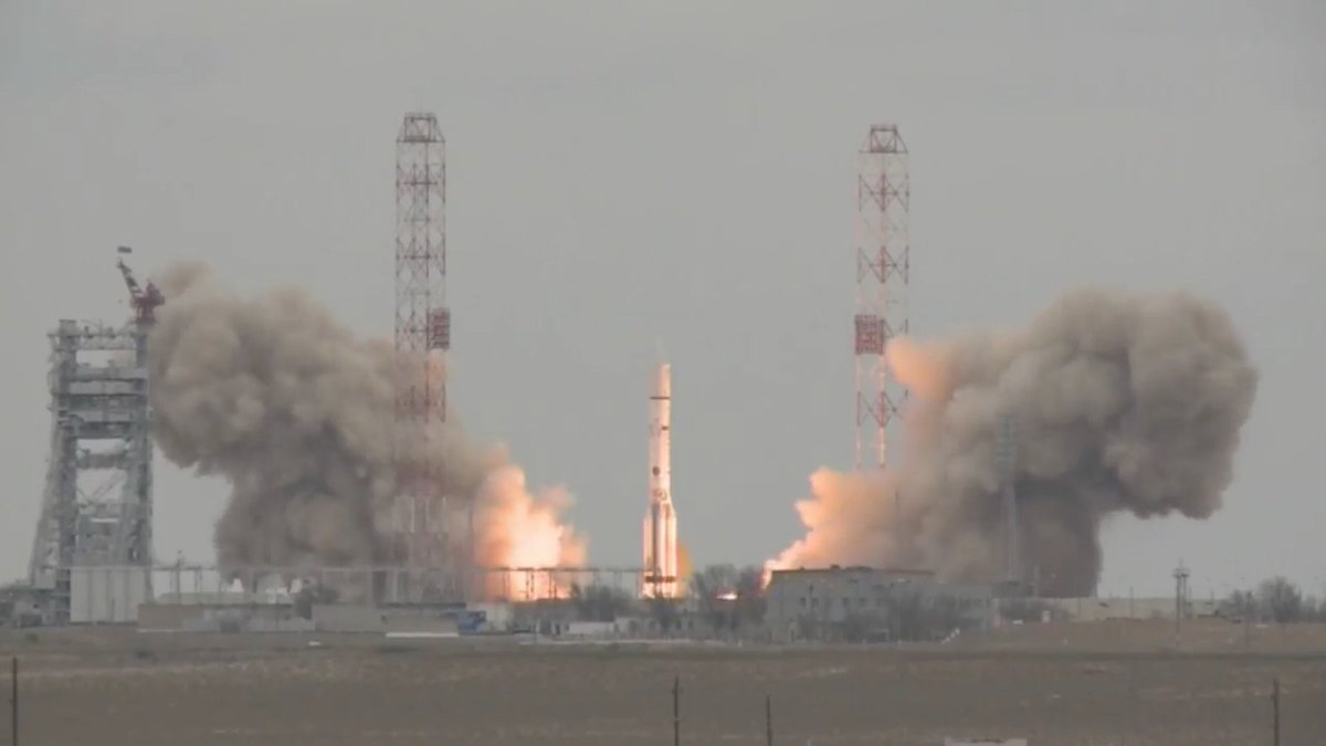 LIVE - LIFTOFF 3 of a Russian #Proton carrying the @ESA #ExoMars spacecraft from Baikonur https://t.co/I8DcChqaG2