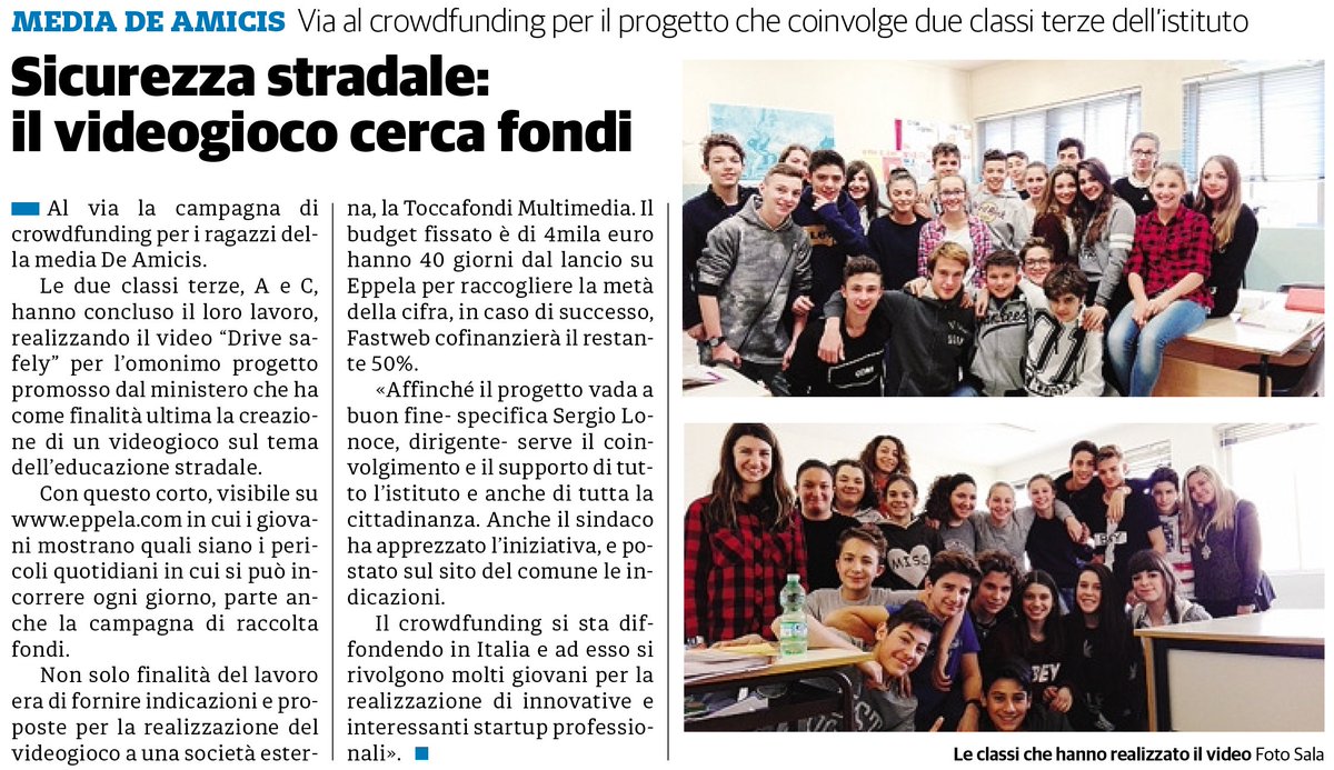 Eppela_IT's tweet photo. La scuola con #fastupschool di @Fastweb e @MiurSocial fa anche oggi notizia #crowdfunding https://t.co/gbBbTIjQWx