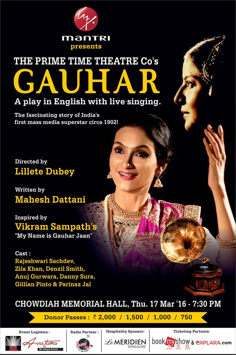 GauharThePlay's tweet photo. #GauharJaan performs in #Bengaluru on 17 March. Don’t miss this grand production! Book now! https://t.co/4ZLhrDoC86 https://t.co/K2s7lL9mAu