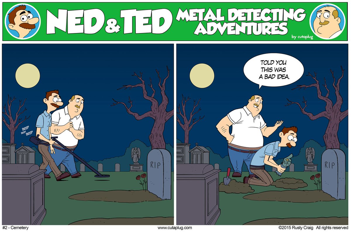 Cutaplug's tweet image. Just released the new Ned &amp;amp; Ted Metal Detecting Comic =) buff.ly/1M1pnwo