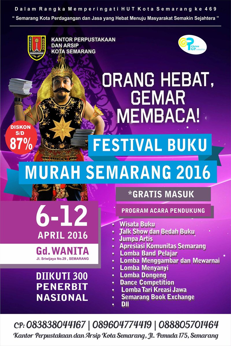 wisatasemarang's tweet photo. #smgevent @pameranbuku: Pameran Buku Terbesaaar di #Semarang nantikaaaan !!! https://t.co/DBwq3JQznz