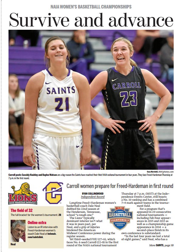 rwcollingwood's tweet photo. SURVIVE AND ADVANCE: @CCSaints women prepare for @gofhulions  #NAIADIWBB  https://t.co/pv5L32PjKJ #FrontierBB https://t.co/wwwgEvKra9