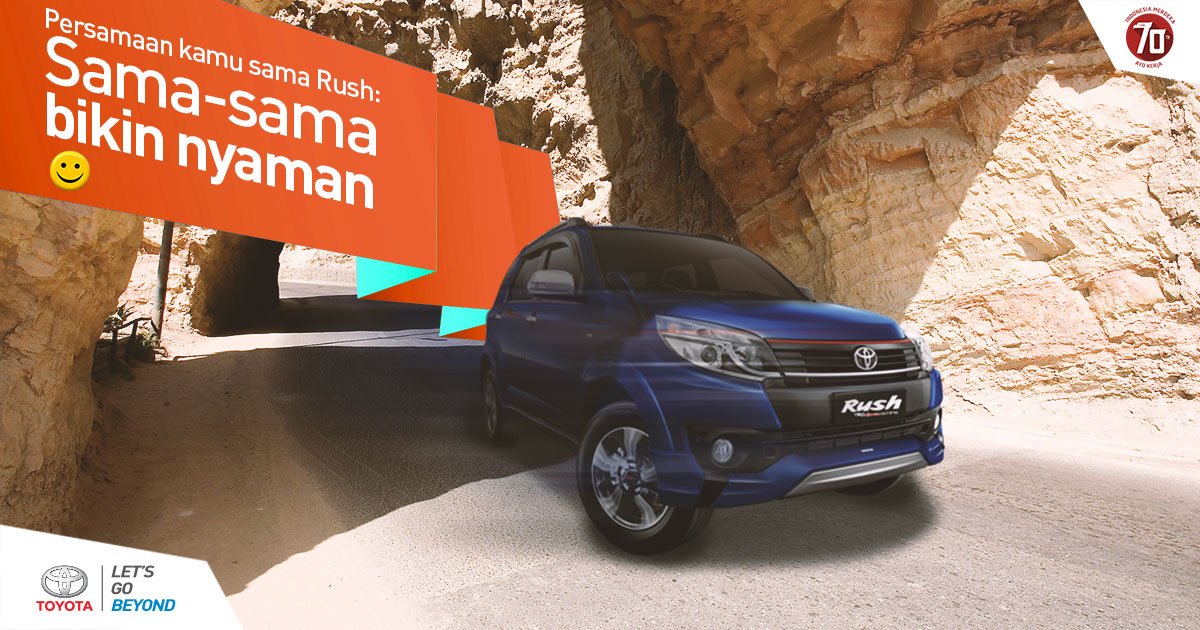 ToyotaID's tweet photo. Meski lewati jalan berbatu, #RushUltimo7 tetap bikin nyaman. Kaya kamu! :) #ToyotaLifeStyle https://t.co/kxSOm1EvJx https://t.co/ekUvIyGUMr