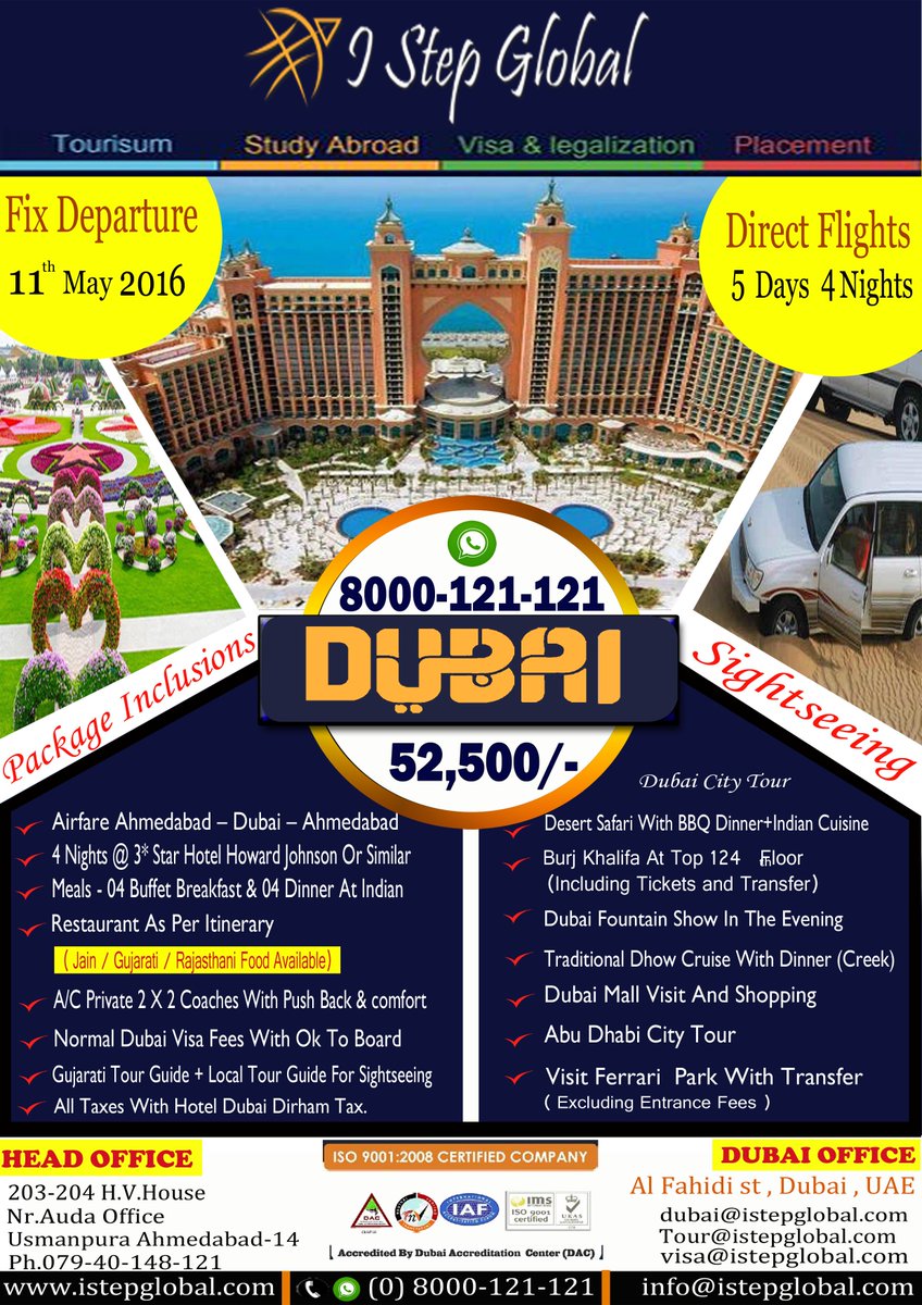 IStepGlobal's tweet image. #I #Step #Global #Services provide Low cost #Budget tour for #Dubai
Mor info Visit :- istepglobal.com