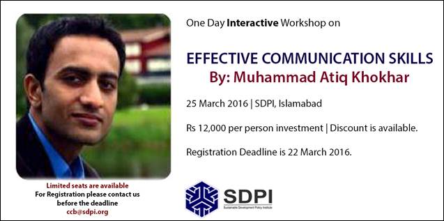 asif_mehmoodpk's tweet photo. @SD #Workshop on #Effective #Communication #Skills, 25 Mar 2016
4 Details Visit: https://t.co/7lHAEawkLp @CCB_SDPI https://t.co/JsmtEQ5GMS