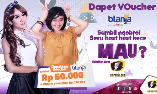 Mau dapetin voucher bit.ly/1THoPP2 yuk mampir di siaranku.com dan cari tahu ada di room siapa ya
