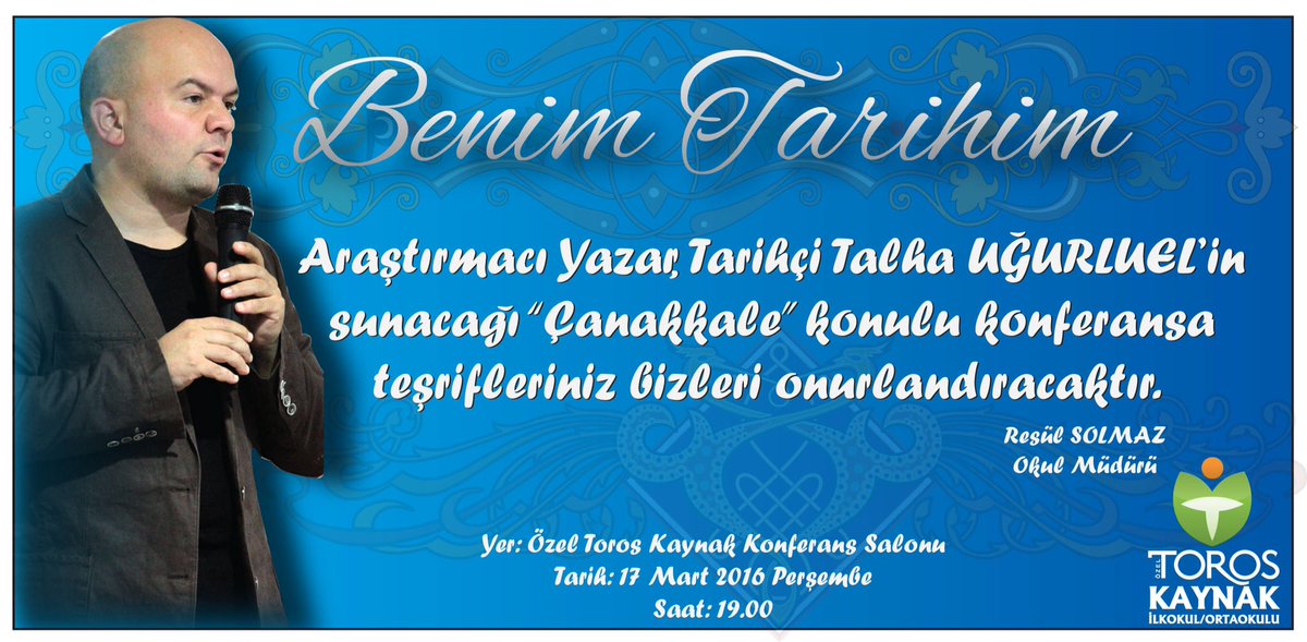 Tarihimize sahip çıkmak ve çocuklarımıza tarih şuuru kazandırmak için Veli'lerimizin katılımı bizleri mutlu edecek.