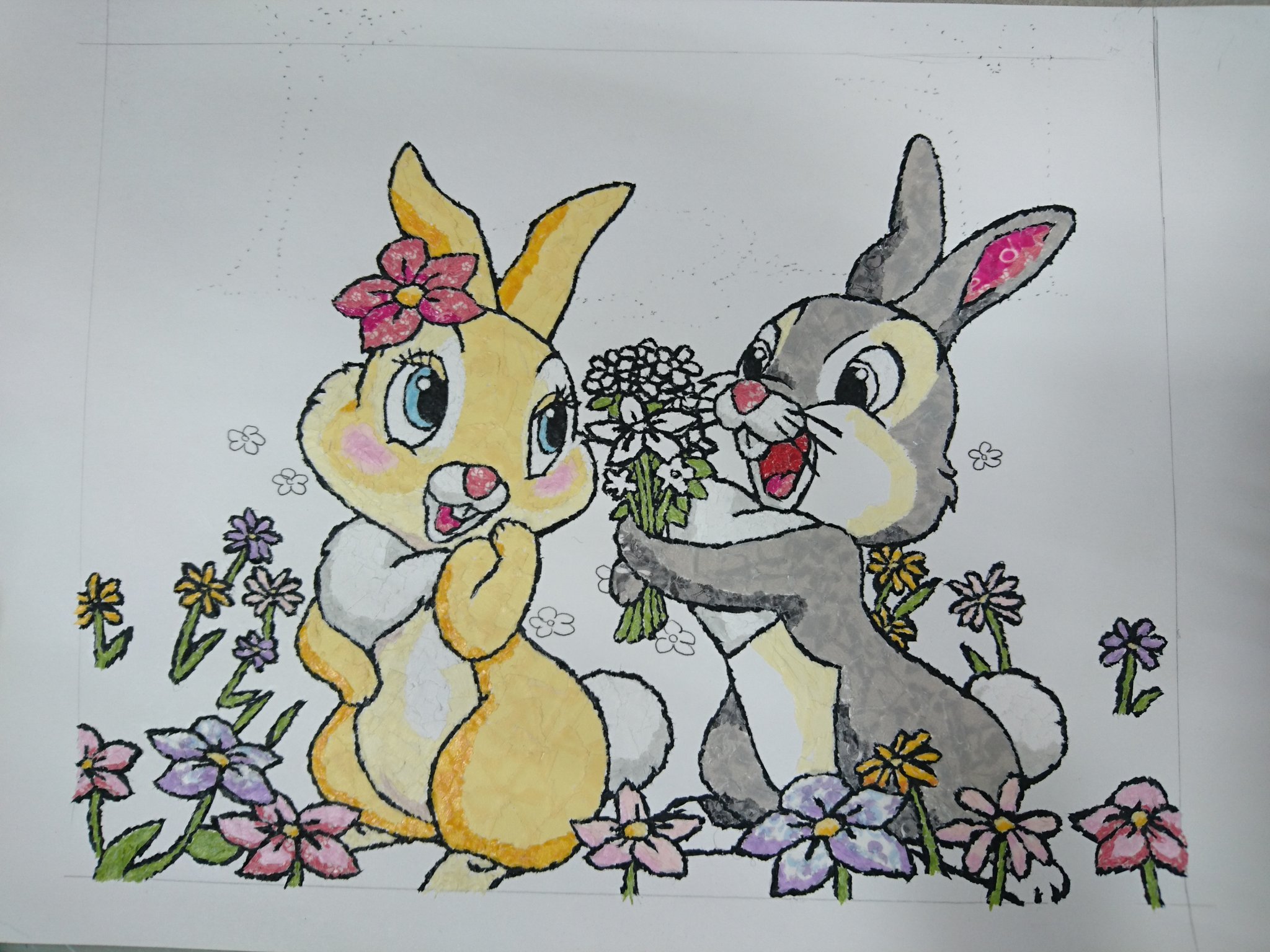 ねぎとろ W Auf Twitter マステ絵 ミスバニー とんすけ だいぶ出来てきた とんすけのお腹部分のマステがないから職場の人に借りようかな 背景が一番面倒になりそうだw マステ絵 マステアート ディズニー T Co Wicoafwb8k Twitter
