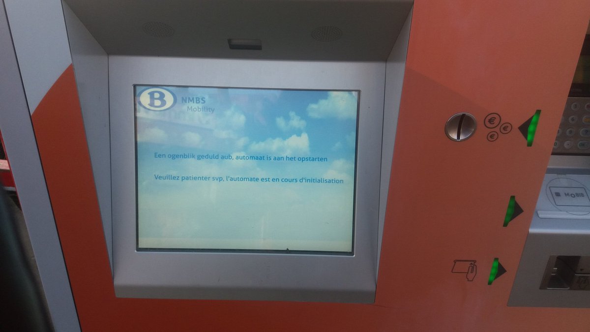 FrazerGoodwin's tweet photo. @SNCB @badservice_be ANOTHER crap ticket machine day. Run a railway? You couldn't run a bath! #chocolateteapot https://t.co/509YKXvk3u