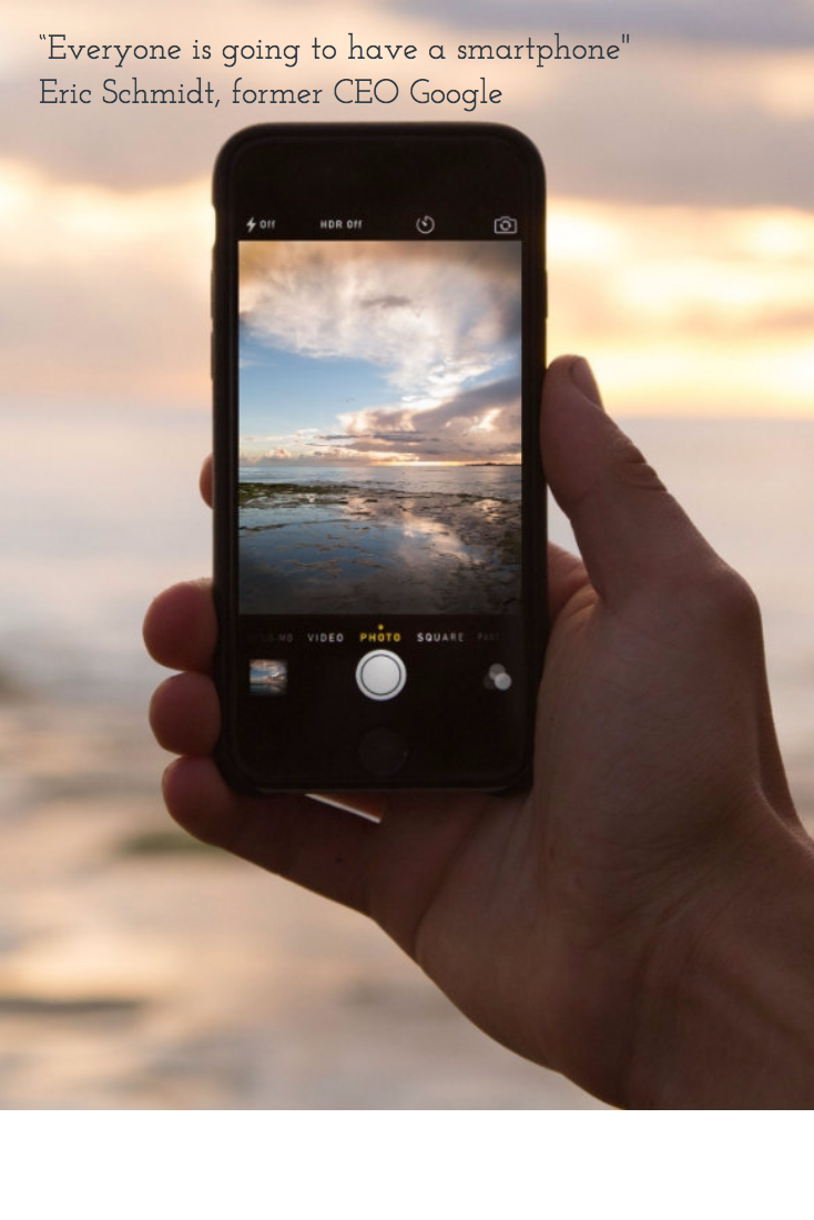 VeroColbert's tweet image. “Everyone is going to have a smartphone, mobile has won" 
Eric Schmidt, former CEO Google #MobileBoost #MBAMCI