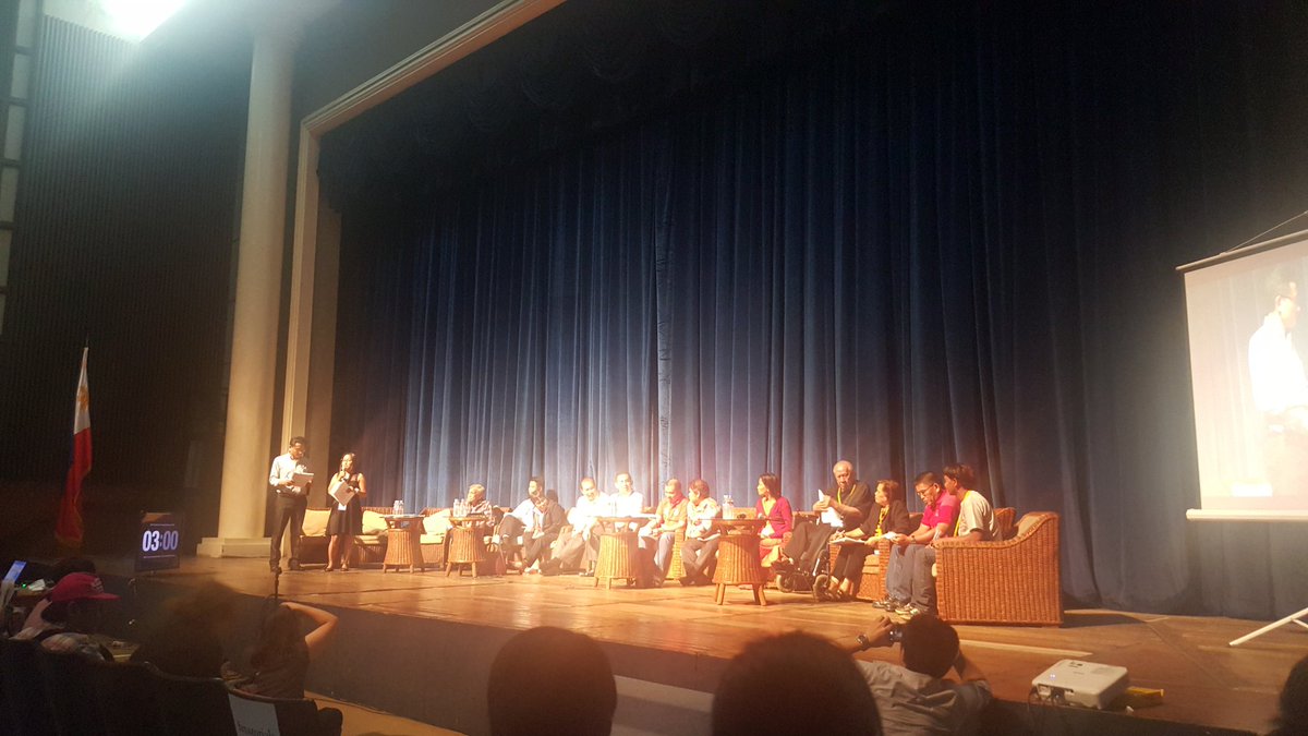 mbarnesau's tweet image. Speakers have taken the stage and the rules are being laid out @ateneodemanilau @MovePH #ph2016 #voteph #politics