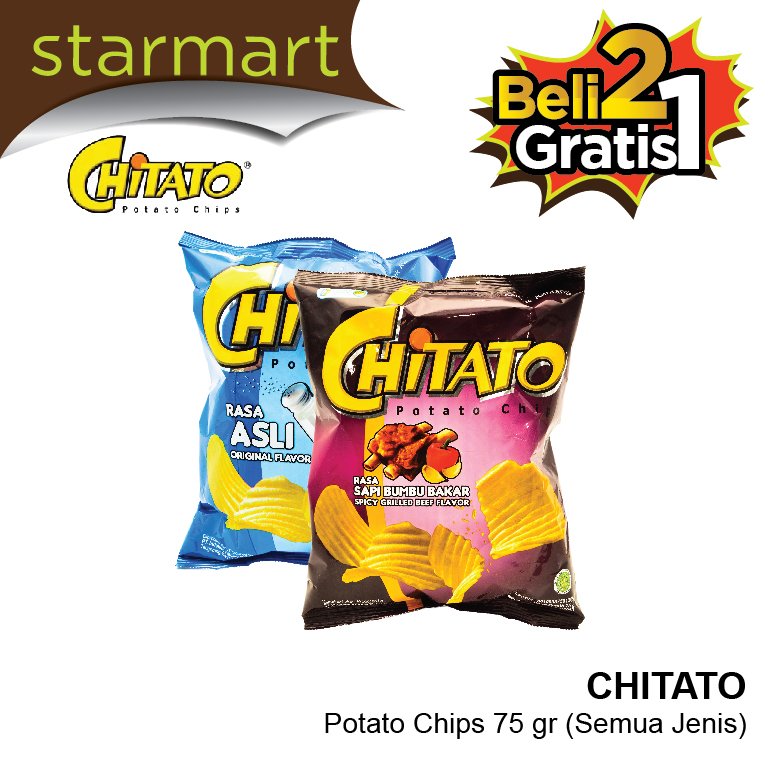starmartID's tweet photo. Chitato Potato Chips 75gr (semua jenis) Beli 2 gratis 1 https://t.co/NowTSx1ZTB