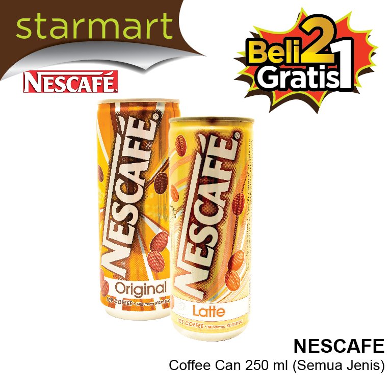 starmartID's tweet photo. Nescafe Coffee Can 250ml (semua jenis) Beli 2 Gratis 1 https://t.co/SZb7rLOZwG