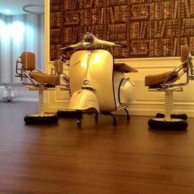 #Vespa dining table set via scooterscene.tumblr.com