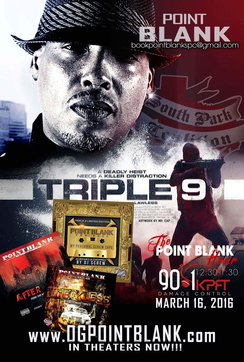 POINTBLANK713's tweet photo. Tune in for The Point Blank Hour this Wednesday 3/16 from 12:30am to1:30am
# call in #spcfanswhereu@ #Triple9 https://t.co/wr9ATtgHrL