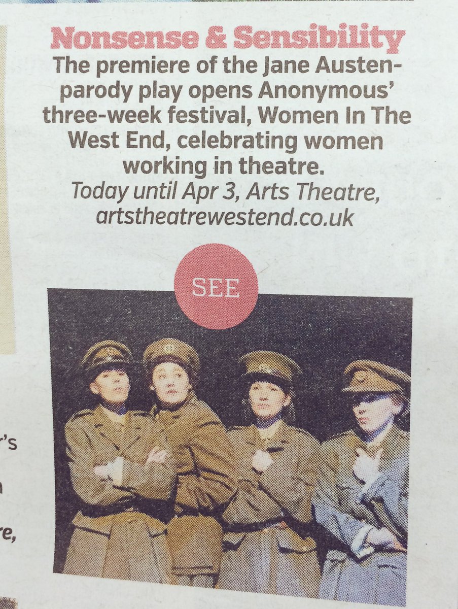We're featured in the 'Things to do' section of @MetroUK today #womeninthewestend #femaletheatre