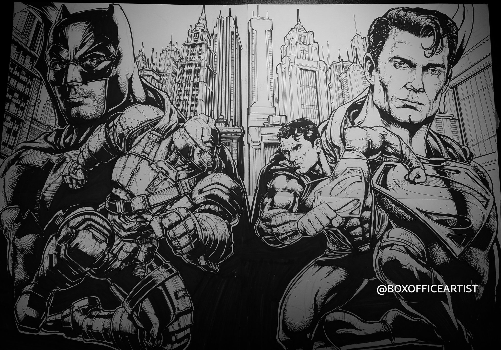 Superman vs Batman sketch - Benny Crew Studios