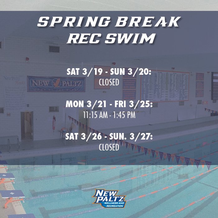 NPWellRec's tweet photo. Next week is Spring Break! Here are hours and schedules!

#NPSocial #NPWellRec #SpringBreak #GroupEx #RecSwim https://t.co/jsNm9trZIm