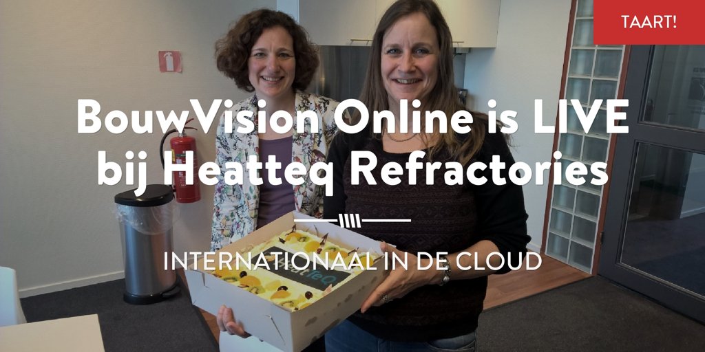 herkeictgroup's tweet image. BouwVision Online is vandaag LIVE bij Heatteq Refractories. Reden voor taart! #bouwsoftware #cloud