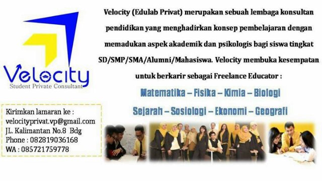 TiaRaVanata's tweet photo. Info loker pegajar freelance, yg msh kuliah jg dipersilahkan melamar @LokerBdg https://t.co/4wYkkUVvY3
