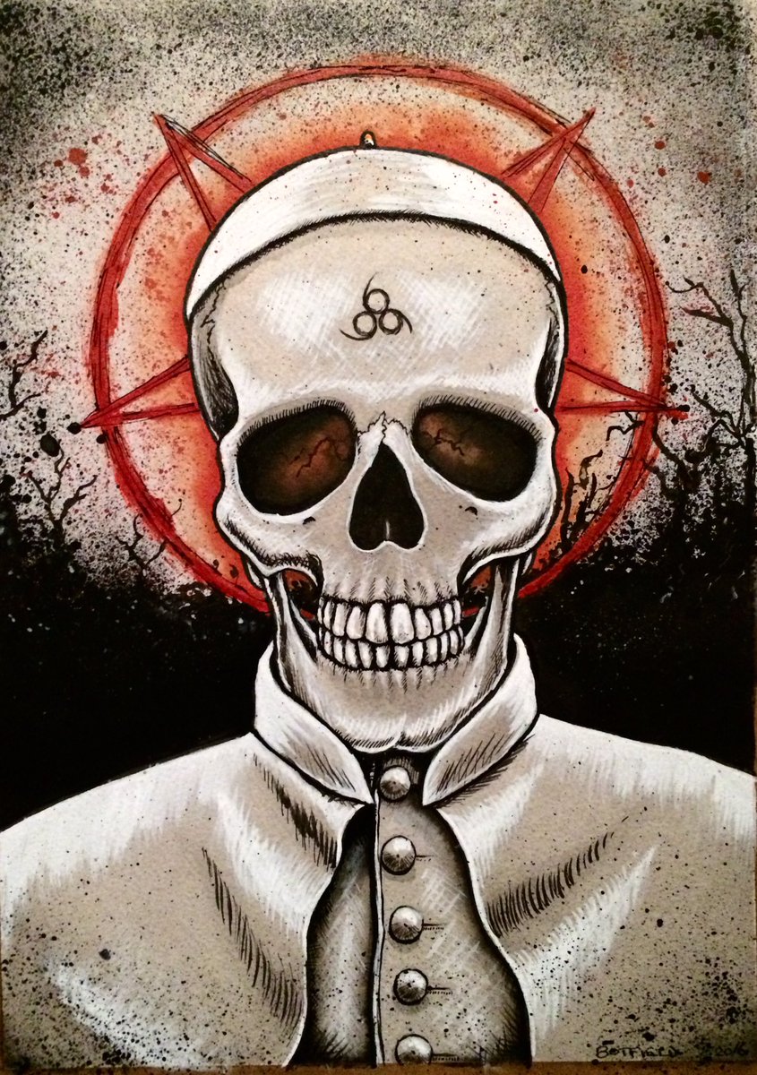 Scott Botfield Art on Twitter: "#Pope#drawing#scottbotfield#skull#antichrist#ink#creepy  Ink on paper https://t.co/mZCkT7wZIQ" / Twitter