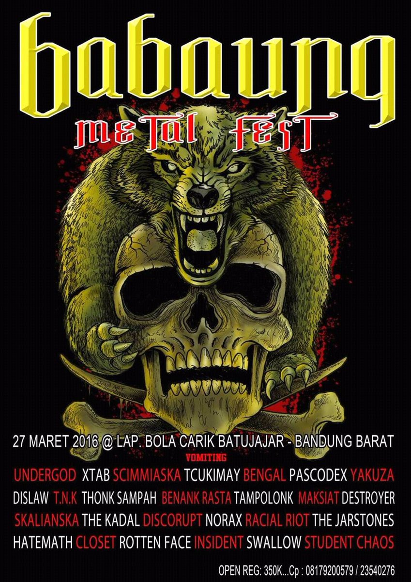 sagalaedan's tweet photo. BABAUNG METALFEST,  27 MARET 2016, BATUJAJAR BANDUNG BARAT..  LESGOW!! https://t.co/tBKy8VPPOM