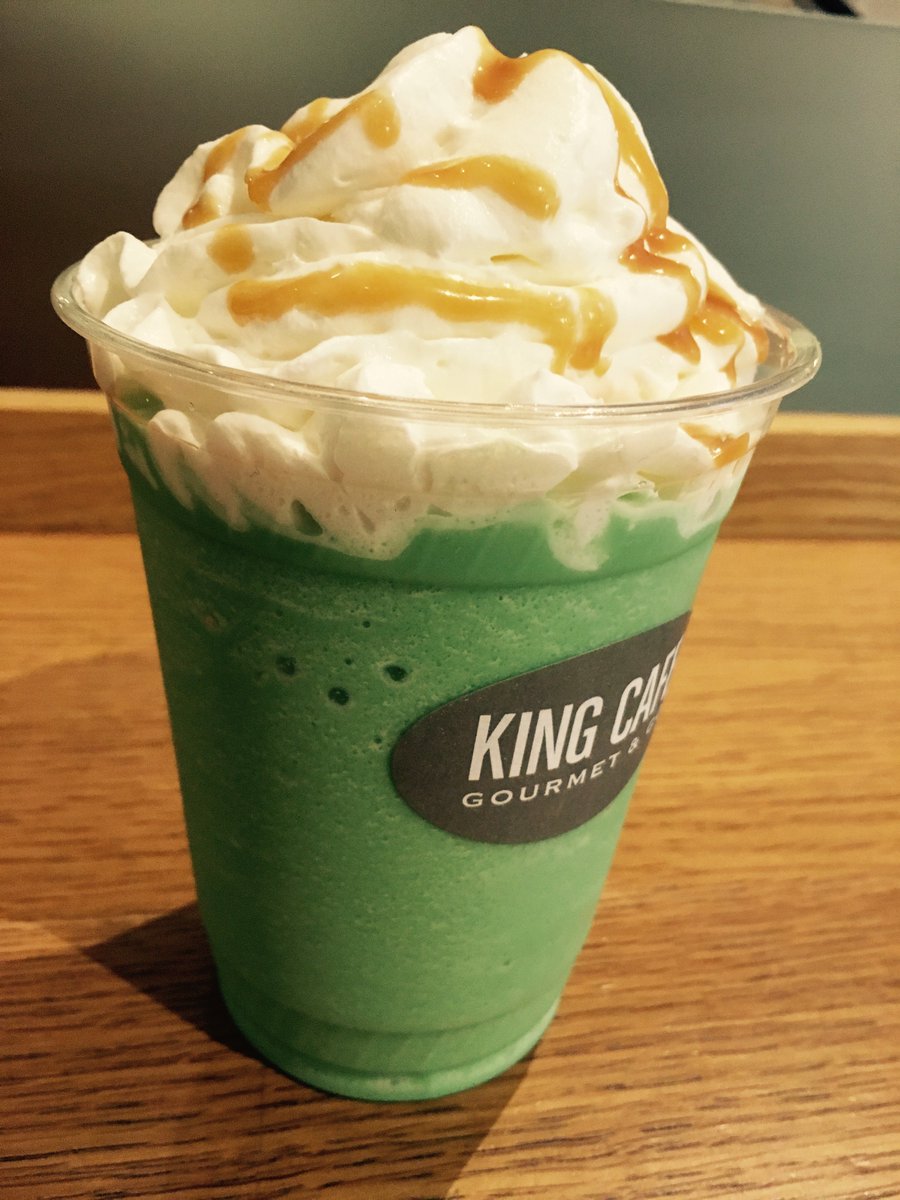 kingcafechicago's tweet photo. Celebrate St. Patrick’s Day with a Matcha Mint Frappe! https://t.co/Niw3IsxqAp