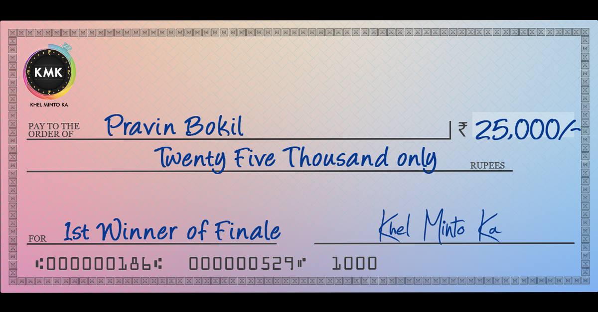 KhelMintoKa's tweet photo. Congratulations to PRAVIN BOKIL, our Finale Winner!!! #KMK #WeeklyFinale https://t.co/Ihg6BuBB4S