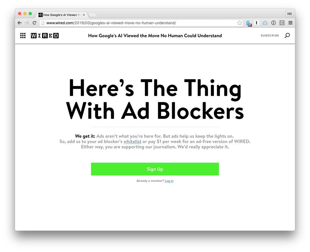 resetbrian's tweet image. Here&apos;s The Thing With Ad Blockers – A PSA and content blocker from @WIRED. #irony #hardthings #westillhaveworktodo