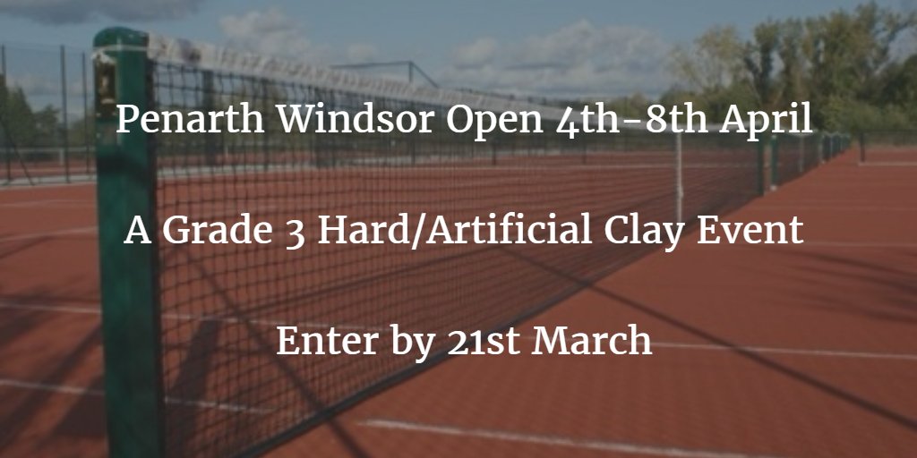 1 week left to enter the <a href="/penarthwindsor/">Penarth Windsor LTC</a> Open Grade 3 4-8th April: tennissquad.net/latest-news/14… <a href="/tenniswales/">Tennis Wales</a>