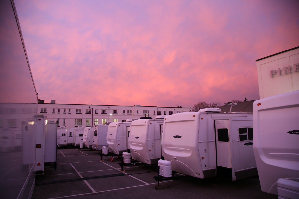 Naomi_Donne's tweet image. Throwback to Pinewood Studios base camp at dawn. This was the start of work for #Translux!