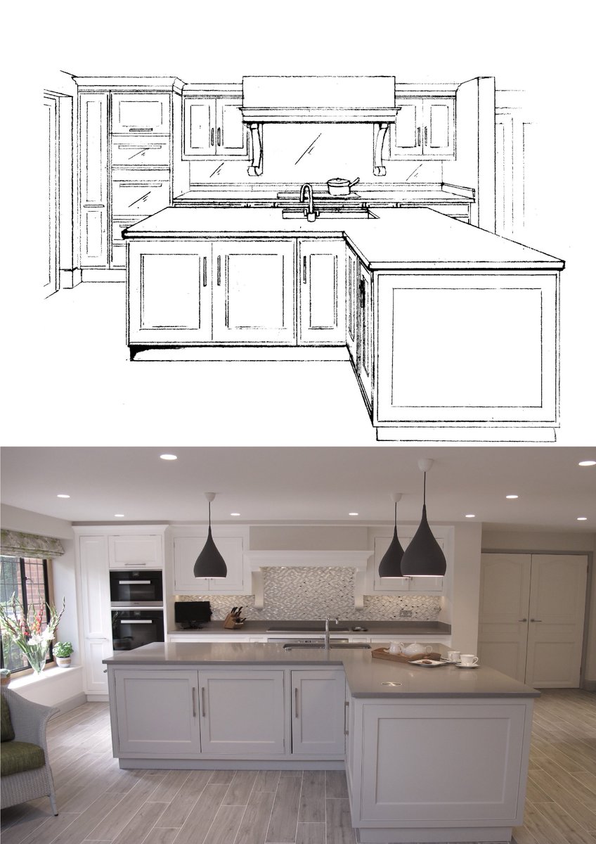 Turner_and_Foye's tweet photo. Beautifully hand-drawn kitchen come to life! #HandMadeKitchen #Esher #TrulyUnique #DesignYourKitchen #HeartOfTheHome https://t.co/z4xtgDYMu5