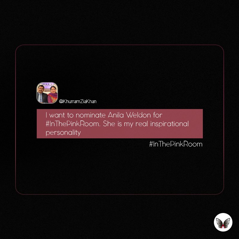 MonroStudio's tweet photo. Thank you @KhurramZiaKhan for participating #InThePinkRoom and nominating @AnilaWeldon https://t.co/QLtEo4n72J