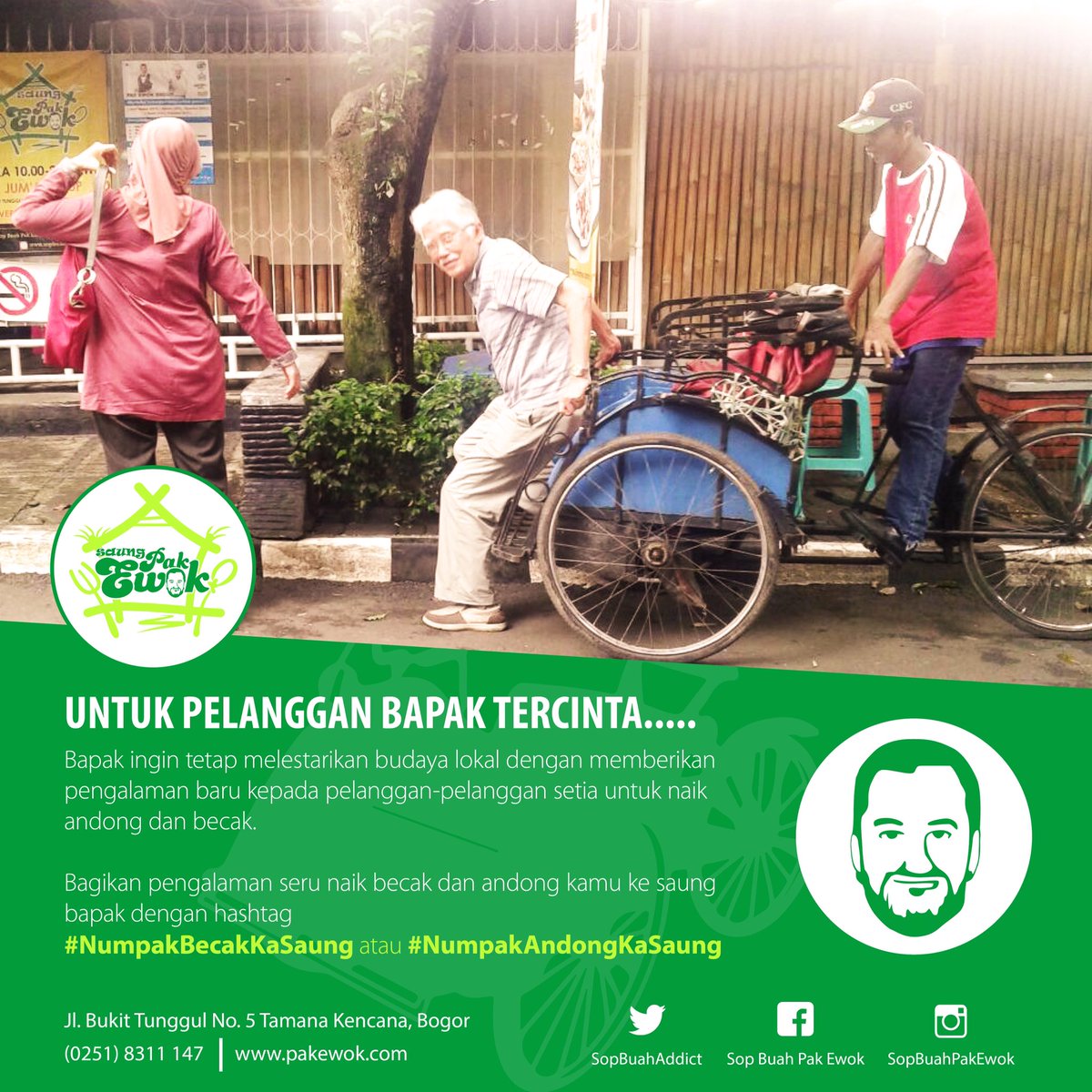 SopBuahAddict's tweet photo. #NumpakBecakKaSaung 😊 pengalaman baru ke saung bapak 😊 https://t.co/imrud1wDbW