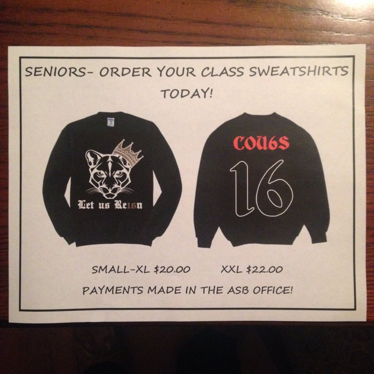 CKHSClassOf2016's tweet photo. They're finally here! Pre-order yours today! Pre-orders will go from March 14th to the 18th at all three lunches🐾 https://t.co/gSrPx8jEj2