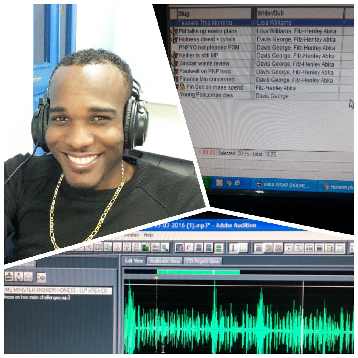 AbkaFitzHenley's tweet photo. #WorkFlow #5am #DoItWithASmile #LoveWhatYouDo #AudioAudition #NewsBoss https://t.co/DVkdfZeCdq