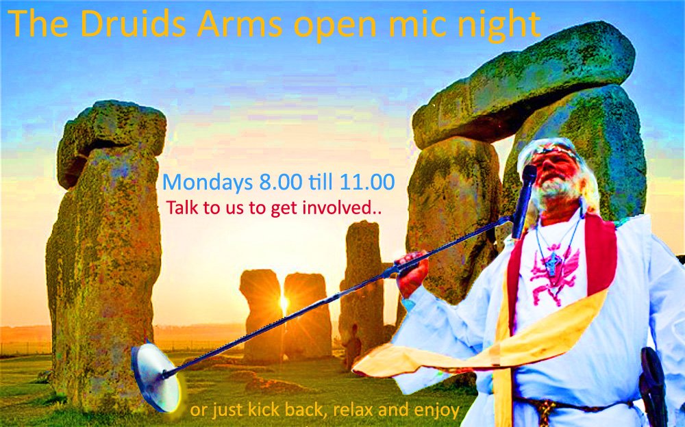 druidspub's tweet image. Sophia's poster depicts pretty much exactly how it'll look at our first brand new open mic session, tonight!