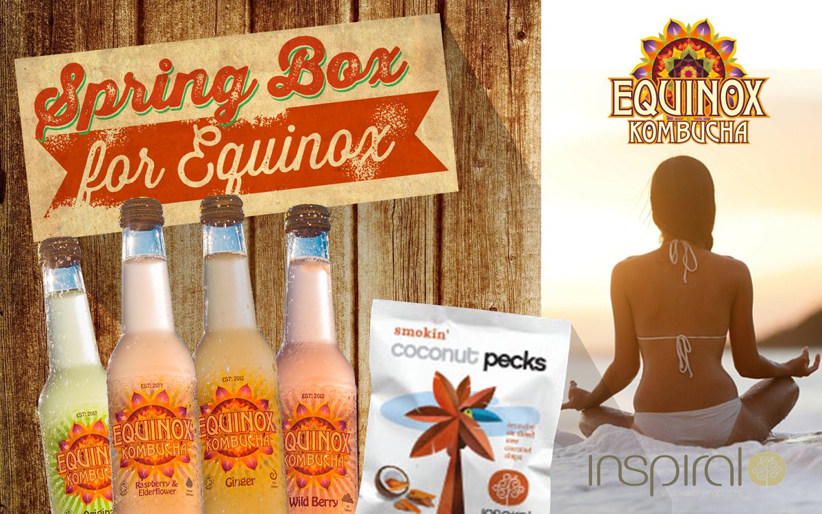 EquinoxKombucha's tweet photo. SPRING GIVEAWAY! 
Simply #like and #RT this image for a chance to win a case from us and @inspiralled coconut pecks! https://t.co/H3yfKgJvcL