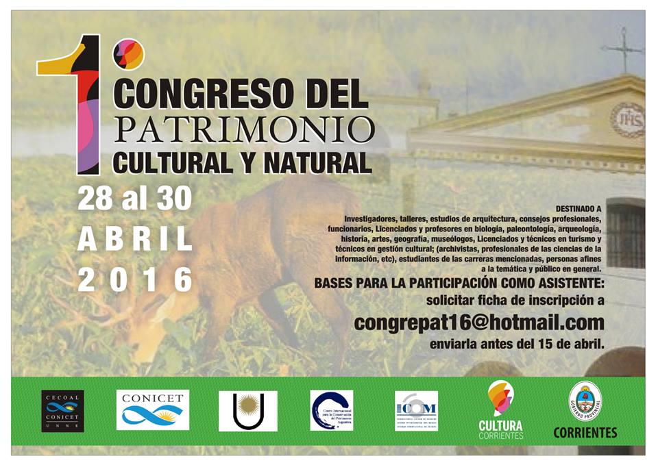 Corrientes: congreso del patrimonio cultural y natural