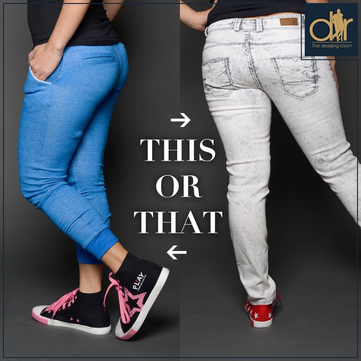 dressingroomME's tweet photo. he classic faded denim or the sporty cool blue tights? Take your pick!
#TheDressingRoom #DubaiFashion #ThisOrThat https://t.co/TrXQI7dq5S