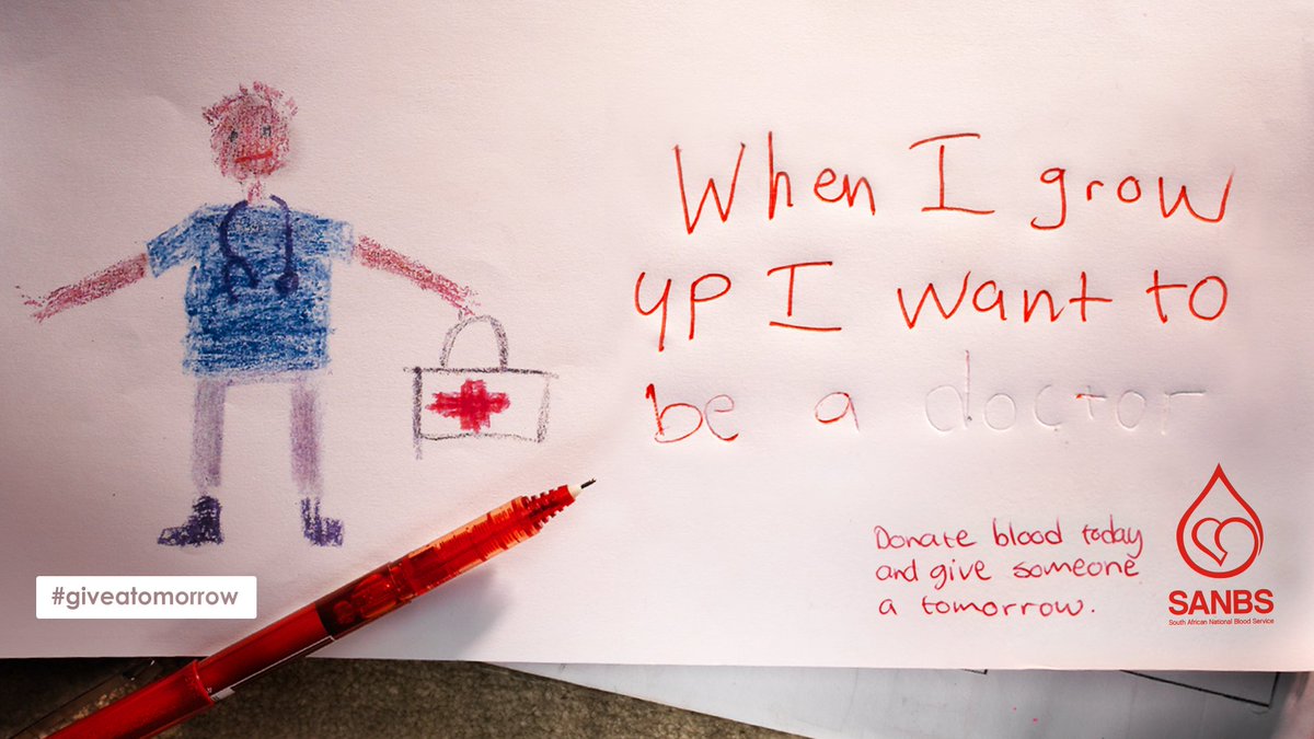theSANBS's tweet image. Just like a pen needs ink to write, our patients need blood to live their lives #giveatomorrow