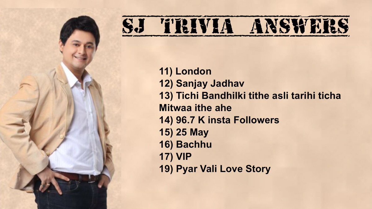 swwapnil_fc's tweet photo. Curious Tweeples !! Here are your answers for yesterday's #SJTrivia!!
Come prepared next time :)
@JoshiLeena https://t.co/FtWIKBm2Ms