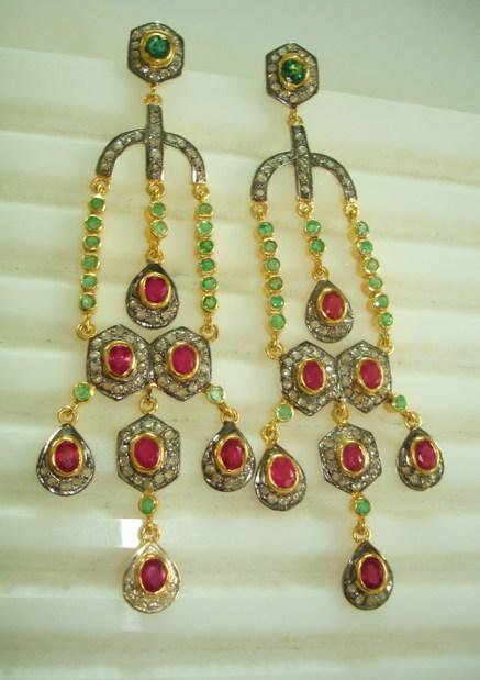 2_bluestarmom's tweet photo. Abstract Baroque 10.25ct Diamond Ruby Emerald Long Statement Earrings 18k https://t.co/Ui62bfdtlk #jewelry #fashion https://t.co/K2pRWD4Sdf
