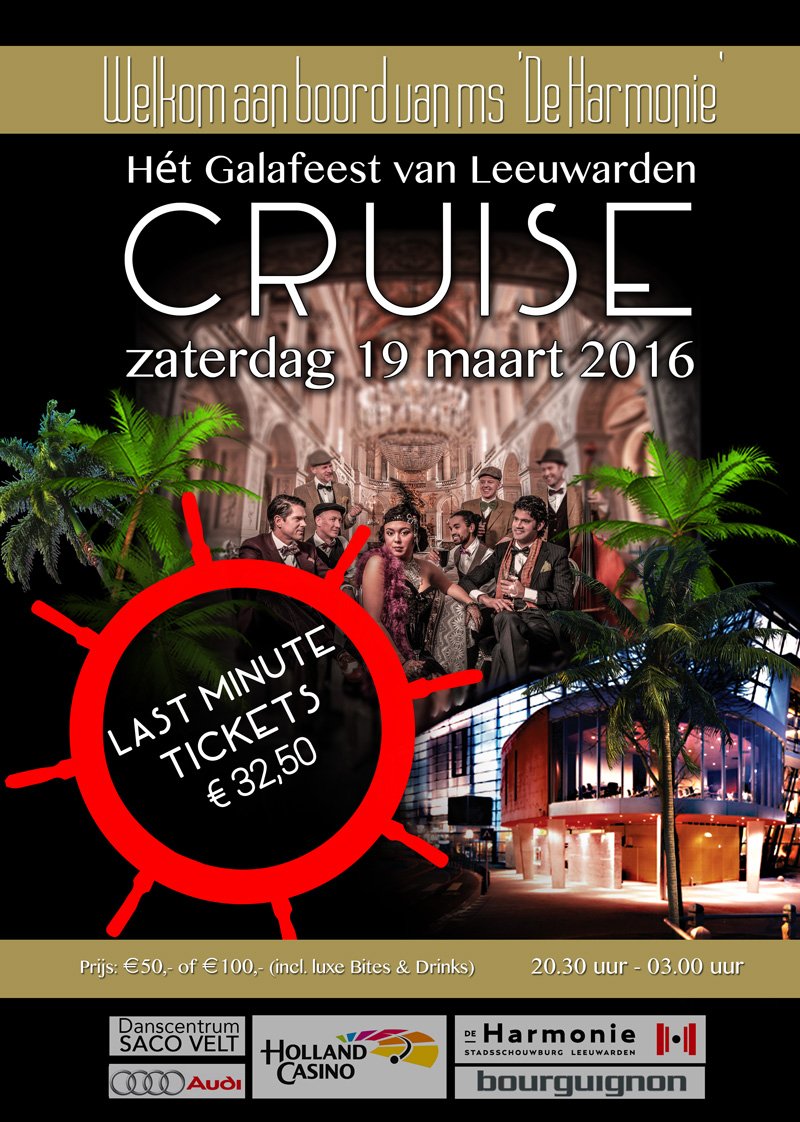 Nog geen kaarten voor het #CruiseGala?
Check dan deze last minute ticketdeal! 
Meer info: cruise.harmonie.nl